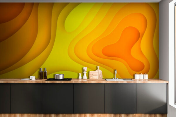 Gelbe und orangefarbene Papierschnittformen Gelbe und orangefarbene Papierschnittformen