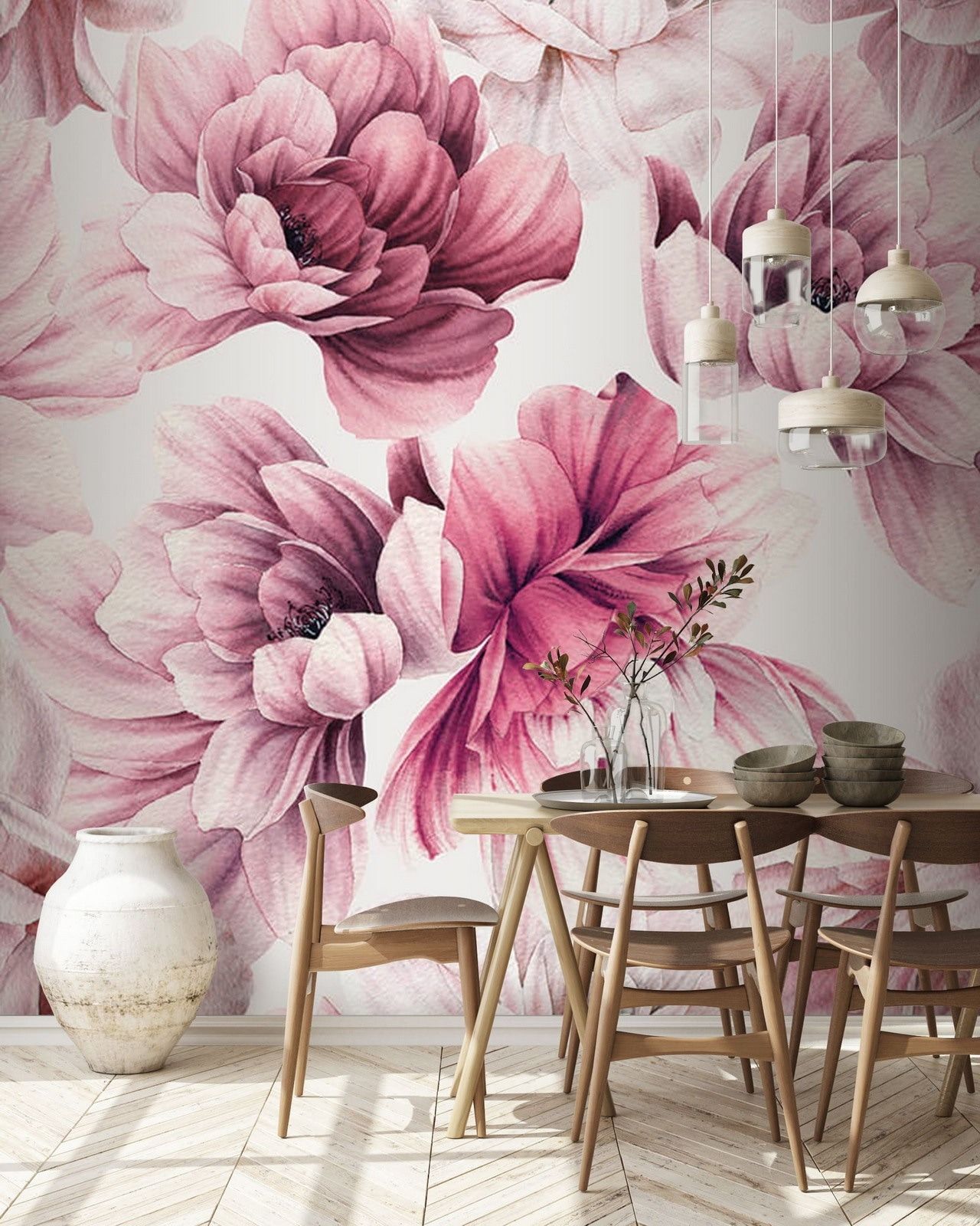 Delicate blooms in soft pastel hues