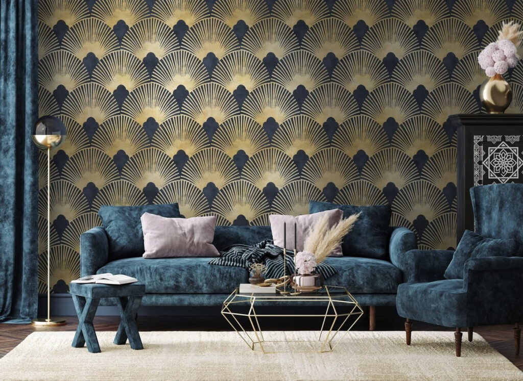 Elegant symmetrical art deco pattern