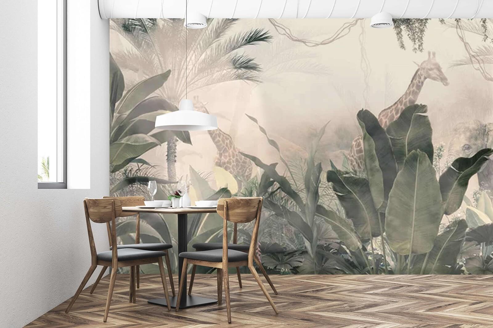 u71250piq1m - Giraffen in einem Wald mit Bäumen und Pflanzen - tegory