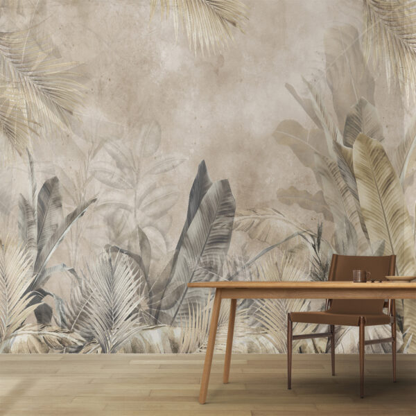 Elegantes Kunstwerk mit tropischem Laubdesign Elegantes Kunstwerk mit tropischem Laubdesign