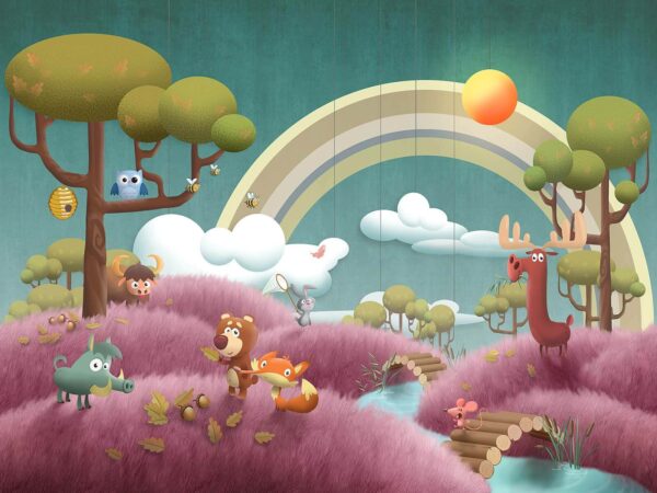 Cartoon-Szene mit Tieren und einem Fluss u62475p 600x450 - Cartoon-Szene mit Tieren und einem Fluss - tegory