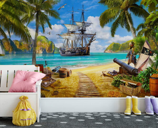 Piratenschiff am Strand Piratenschiff am Strand