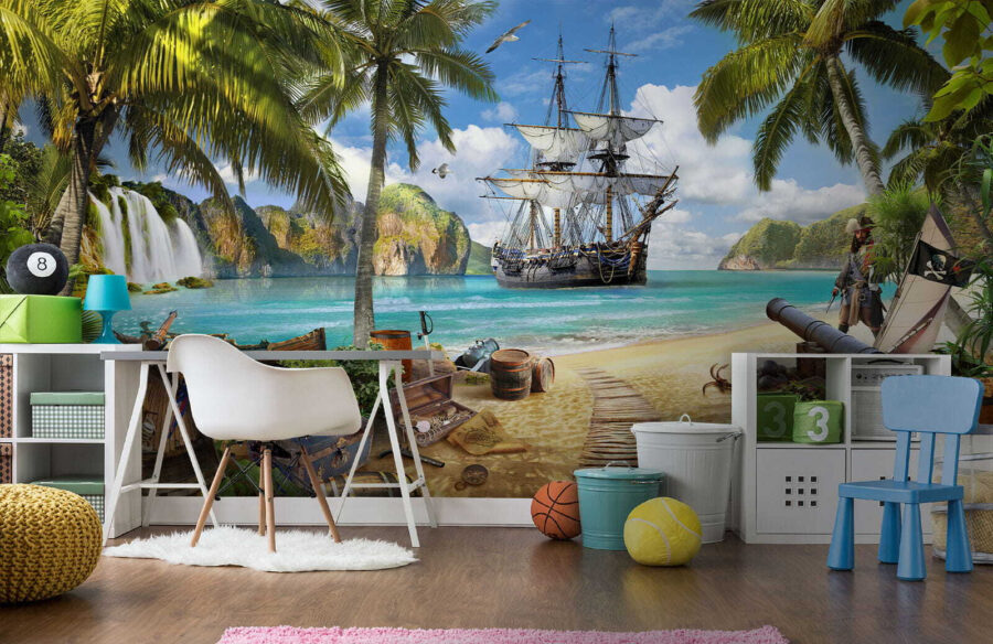 Piratenschiff am Strand