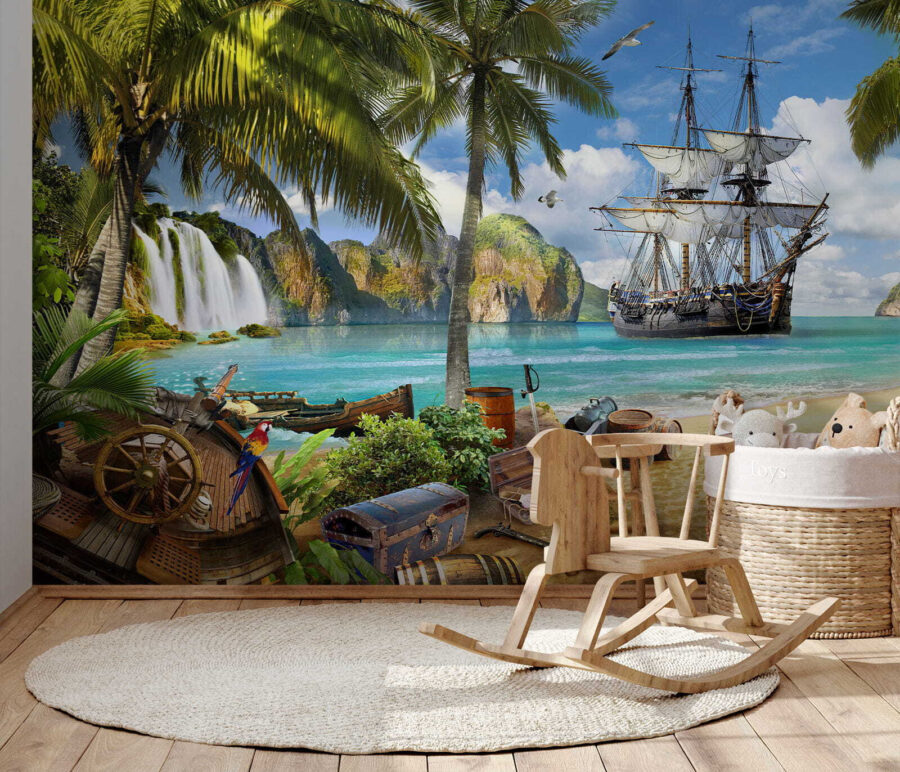 Piratenschiff am Strand