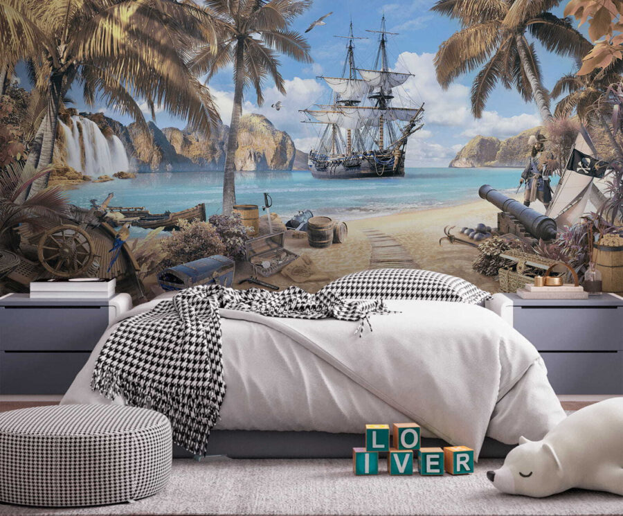 Piratenschiff am Strand