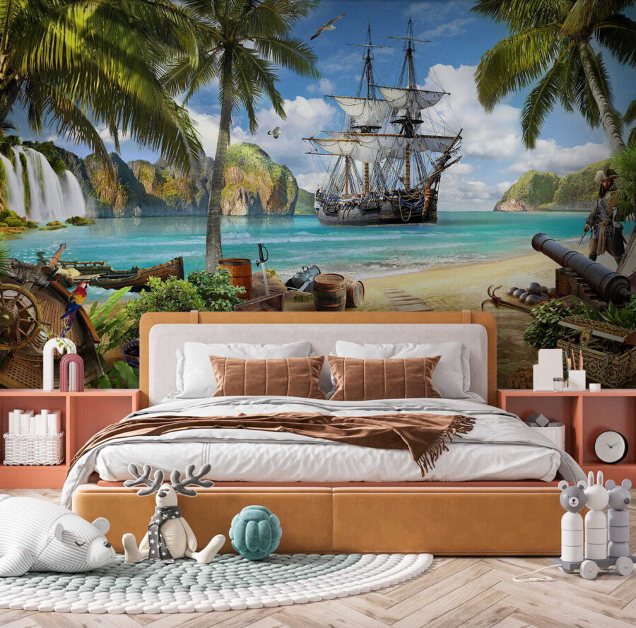 Piratenschiff am Strand