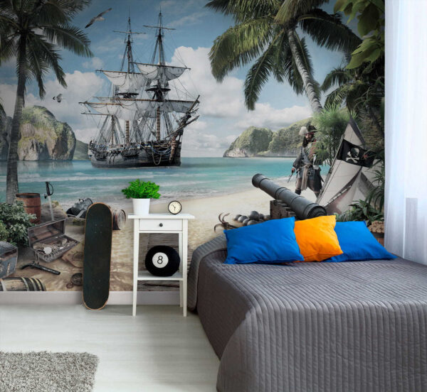 Piratenschiff am Strand Piratenschiff am Strand