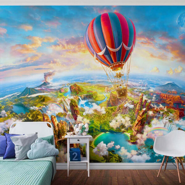 Heißluftballon über einer Landschaft Heißluftballon über einer Landschaft