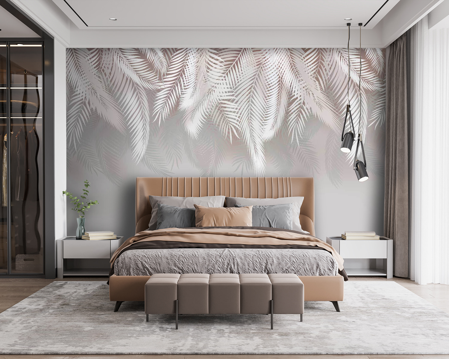 White leaves on a gray background White leaves on a gray background