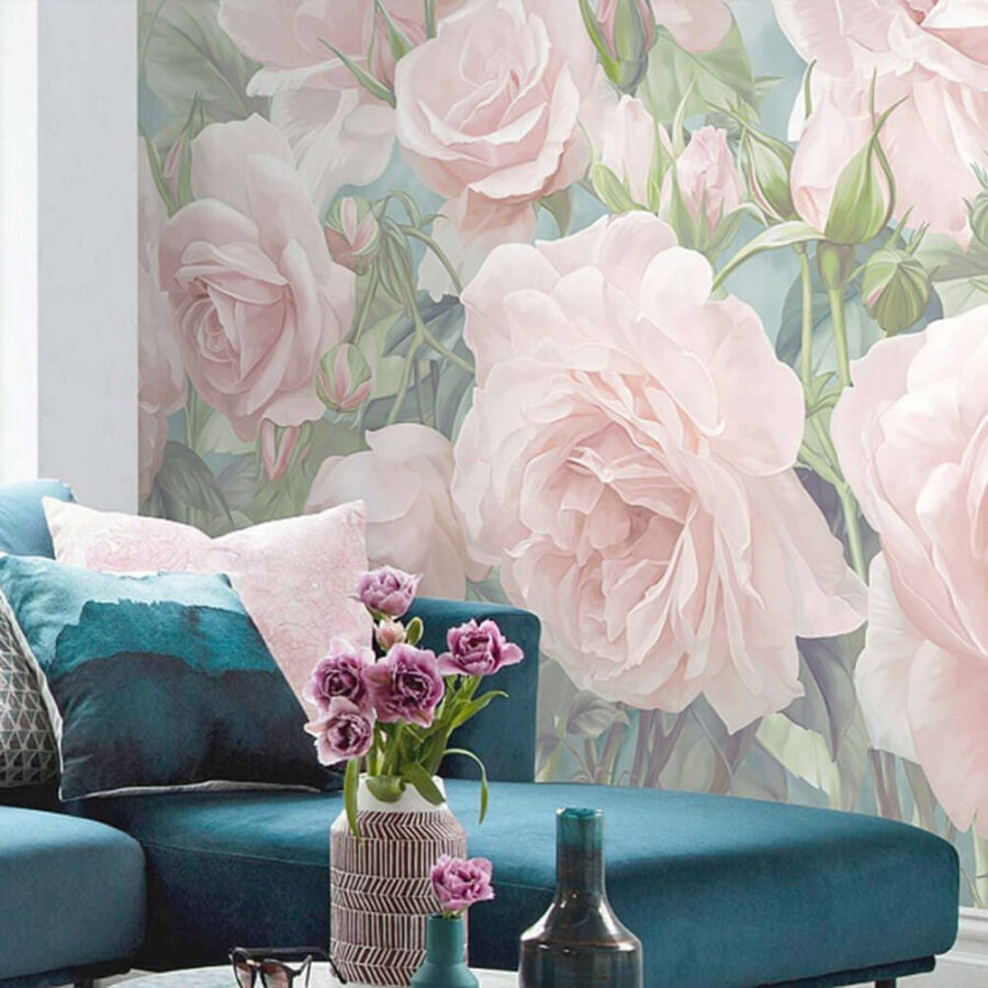 Gruppe von rosa Rosen
