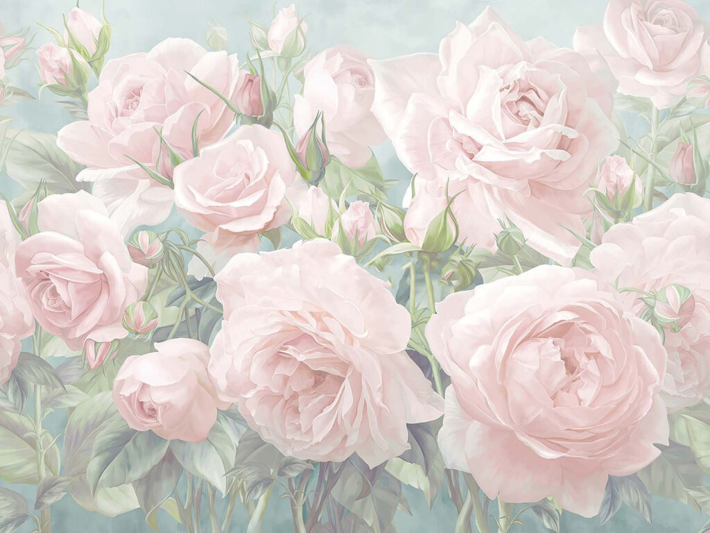 Gruppe von rosa Rosen Gruppe von rosa Rosen