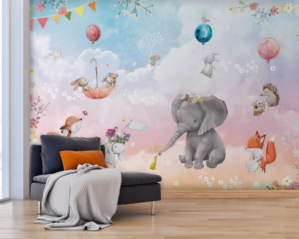 Fototapete mit Tieren und Luftballons u59964pig25m 600x480 - Fototapete mit Tieren und Luftballons - tegory