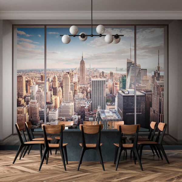 Großes Fenster mit Blick auf die Stadt Großes Fenster mit Blick auf die Stadt