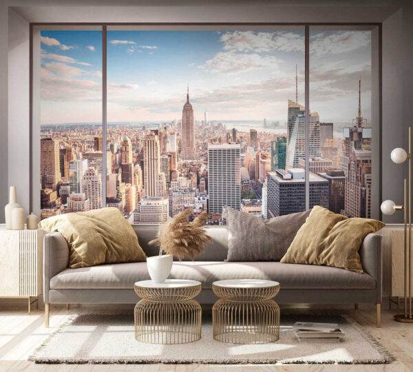 Großes Fenster mit Blick auf die Stadt Großes Fenster mit Blick auf die Stadt