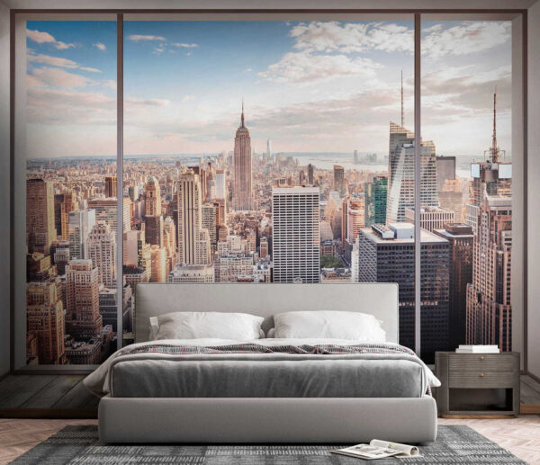 Großes Fenster mit Blick auf die Stadt Großes Fenster mit Blick auf die Stadt