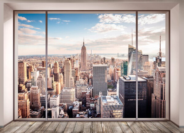Großes Fenster mit Blick auf die Stadt Großes Fenster mit Blick auf die Stadt