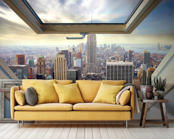 Fenster mit Blick auf eine Stadt Fenster mit Blick auf eine Stadt