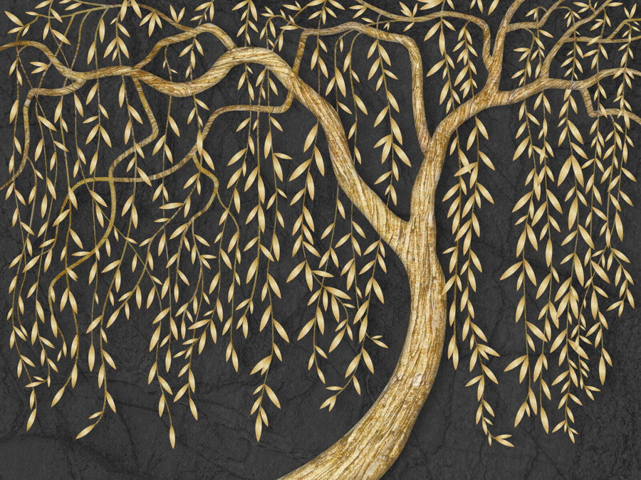 Eleganter Metallbaum auf dunklem Hintergrund