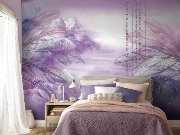 Lila und rosa Wolken und ein lila Himmel mit Wolken Lila und rosa Wolken und ein lila Himmel mit Wolken