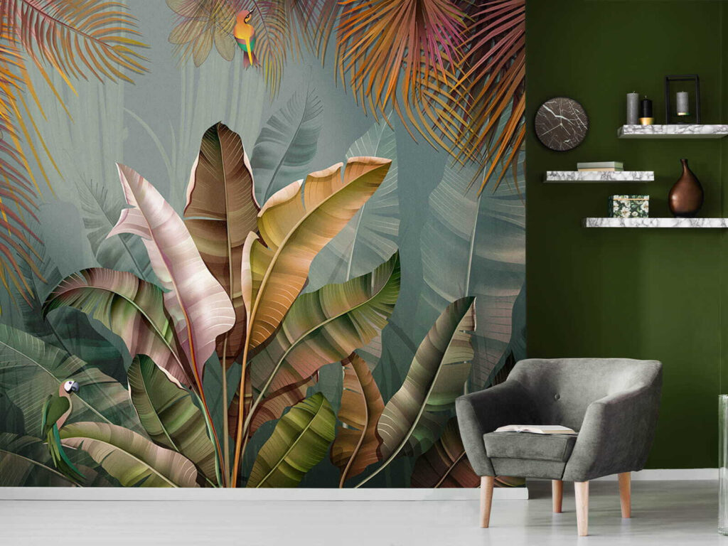 Tropical foliage with vibrant colors