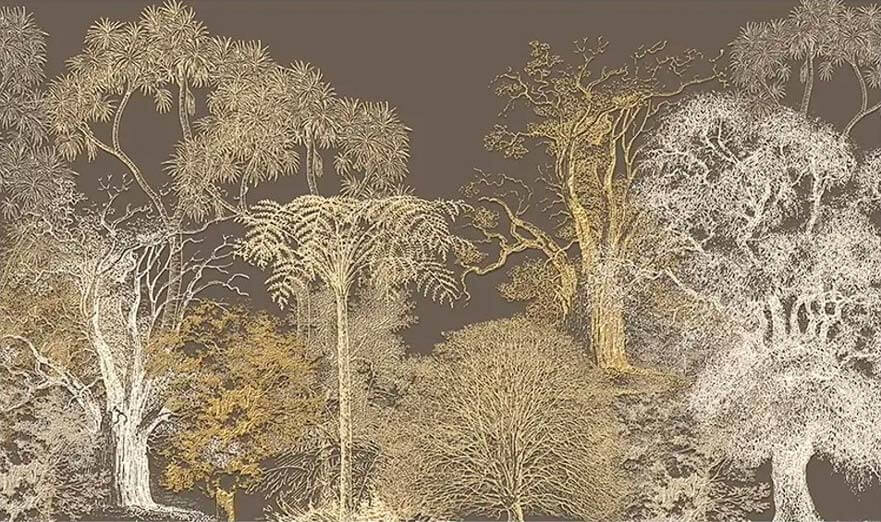 Gelassene Landschaft mit abstrakten Bäumen Gelassene Landschaft mit abstrakten Bäumen