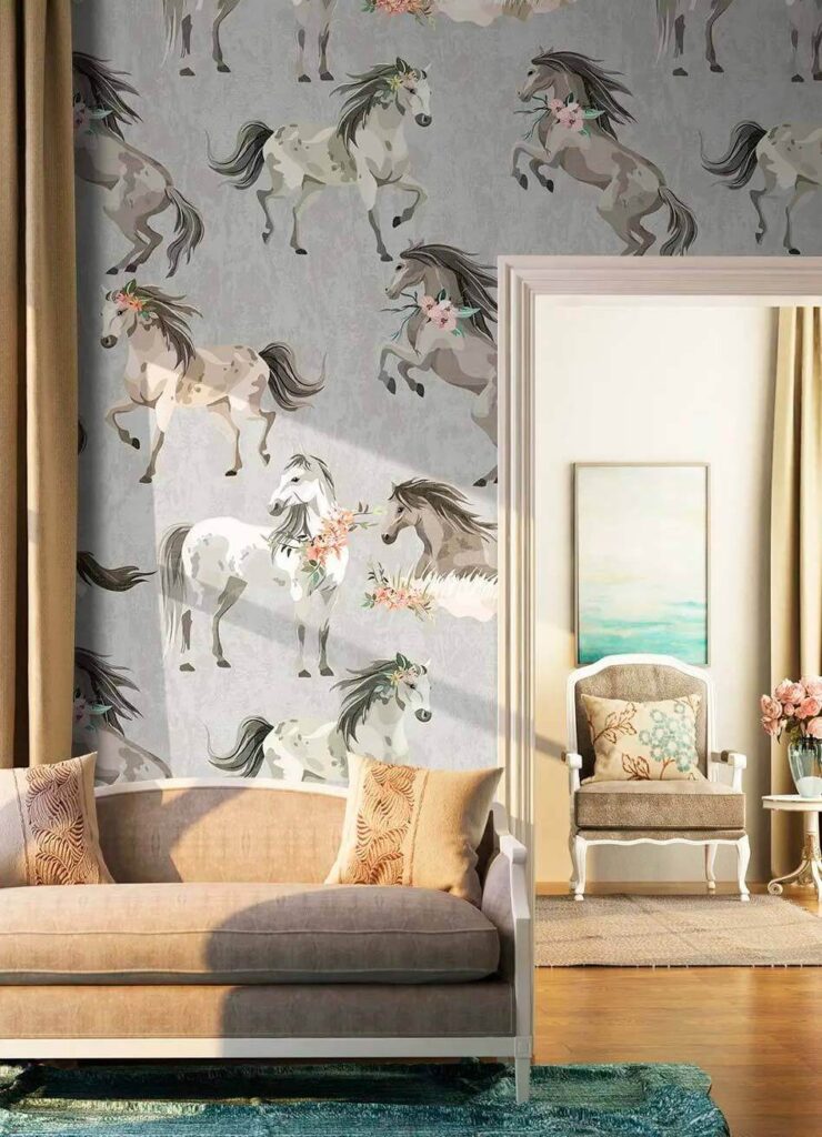 u59511pig1m 740x1024 - Muster von Pferden mit Blumen