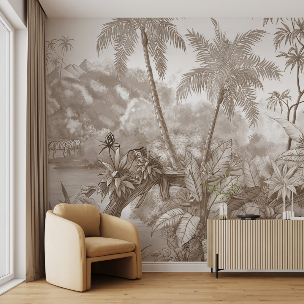 A drawing of a forest