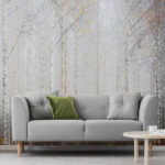 Fototapeten Gruppe von Bäumen in einem Wald