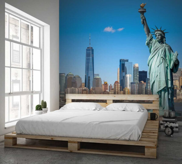 Fototapeten Freiheitsstatue mit einer Stadt im Hintergrund (Artikelnummer: u58760) Fototapeten Fototapeten Freiheitsstatue mit einer Stadt im Hintergrund (Artikelnummer: u58760)