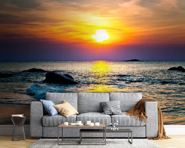 Sonnenuntergang über einem Strand Sonnenuntergang über einem Strand