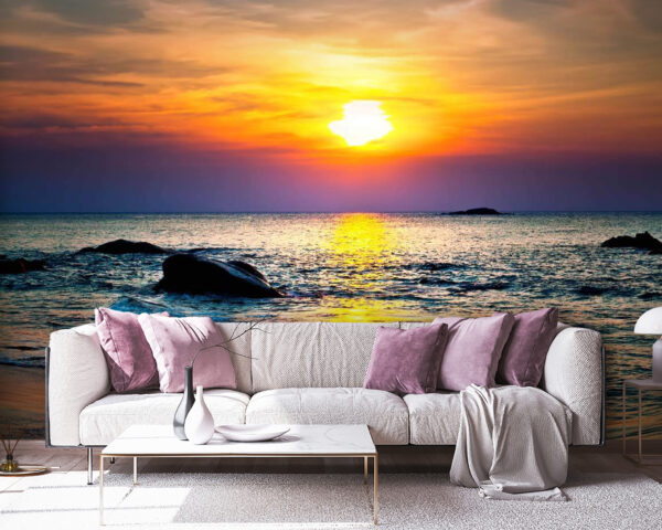 Sonnenuntergang über einem Strand Sonnenuntergang über einem Strand