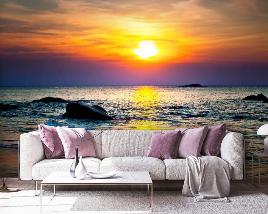 Sonnenuntergang über einem Strand Sonnenuntergang über einem Strand