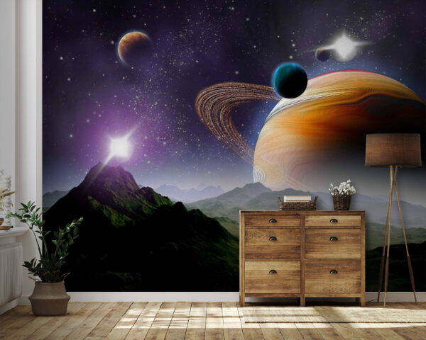 Planeten und Sterne im Weltraum Planeten und Sterne im Weltraum