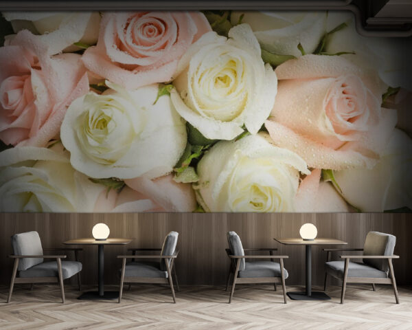 Gruppe von rosa und weißen Rosen Gruppe von rosa und weißen Rosen