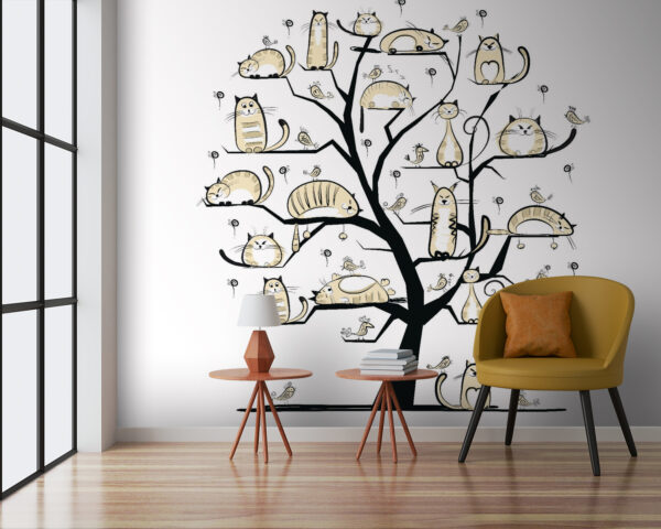 Baum mit Katzen darauf Baum mit Katzen darauf