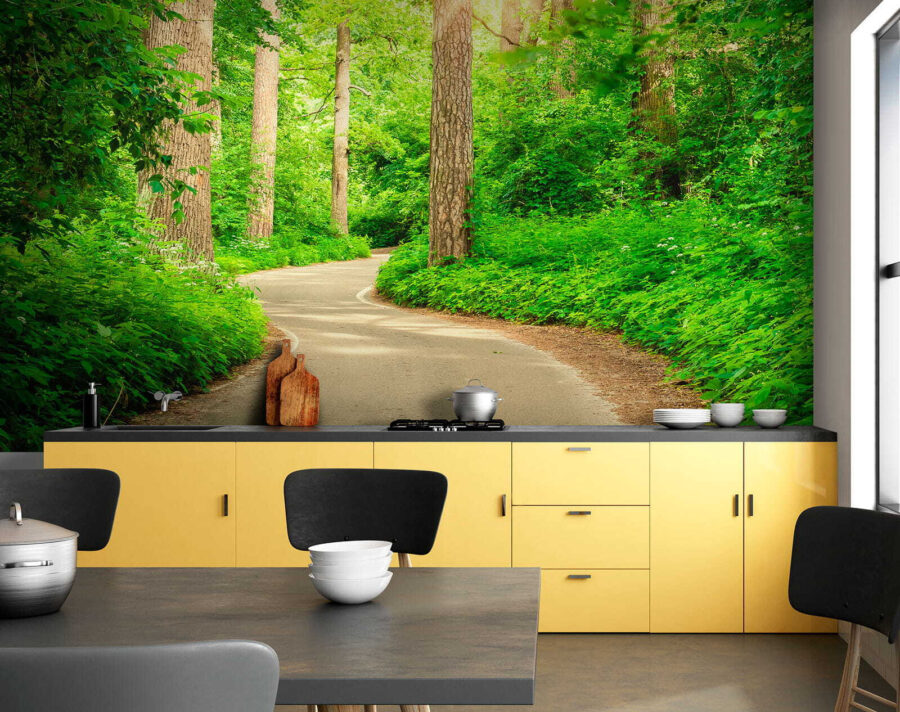 Straße durch einen Wald
