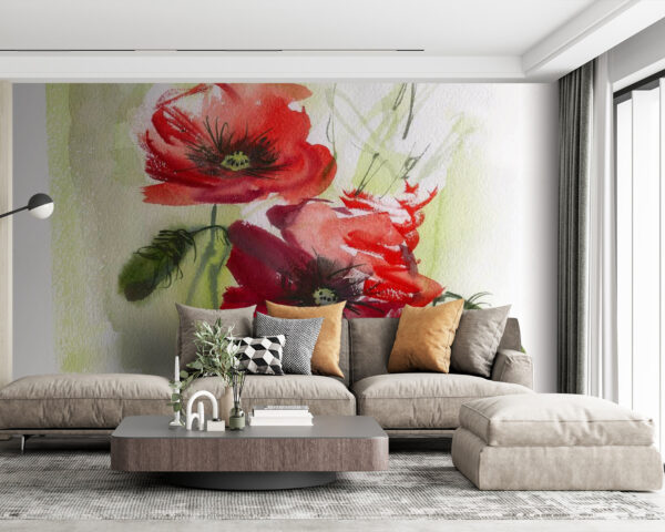 Malerei von roten Blumen Malerei von roten Blumen