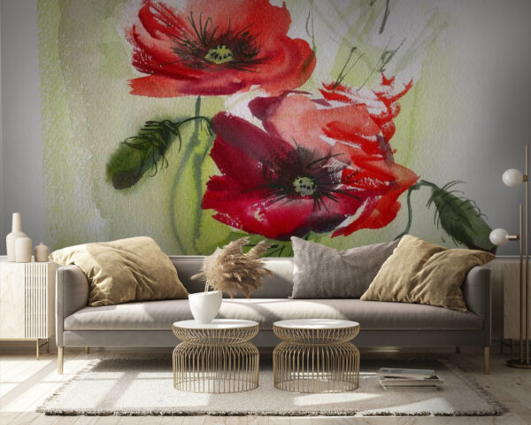Malerei von roten Blumen Malerei von roten Blumen