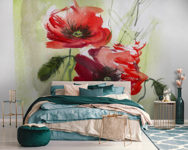 Malerei von roten Blumen Malerei von roten Blumen