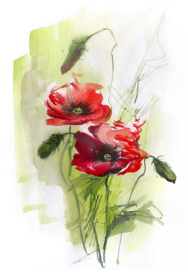Malerei von roten Blumen Malerei von roten Blumen