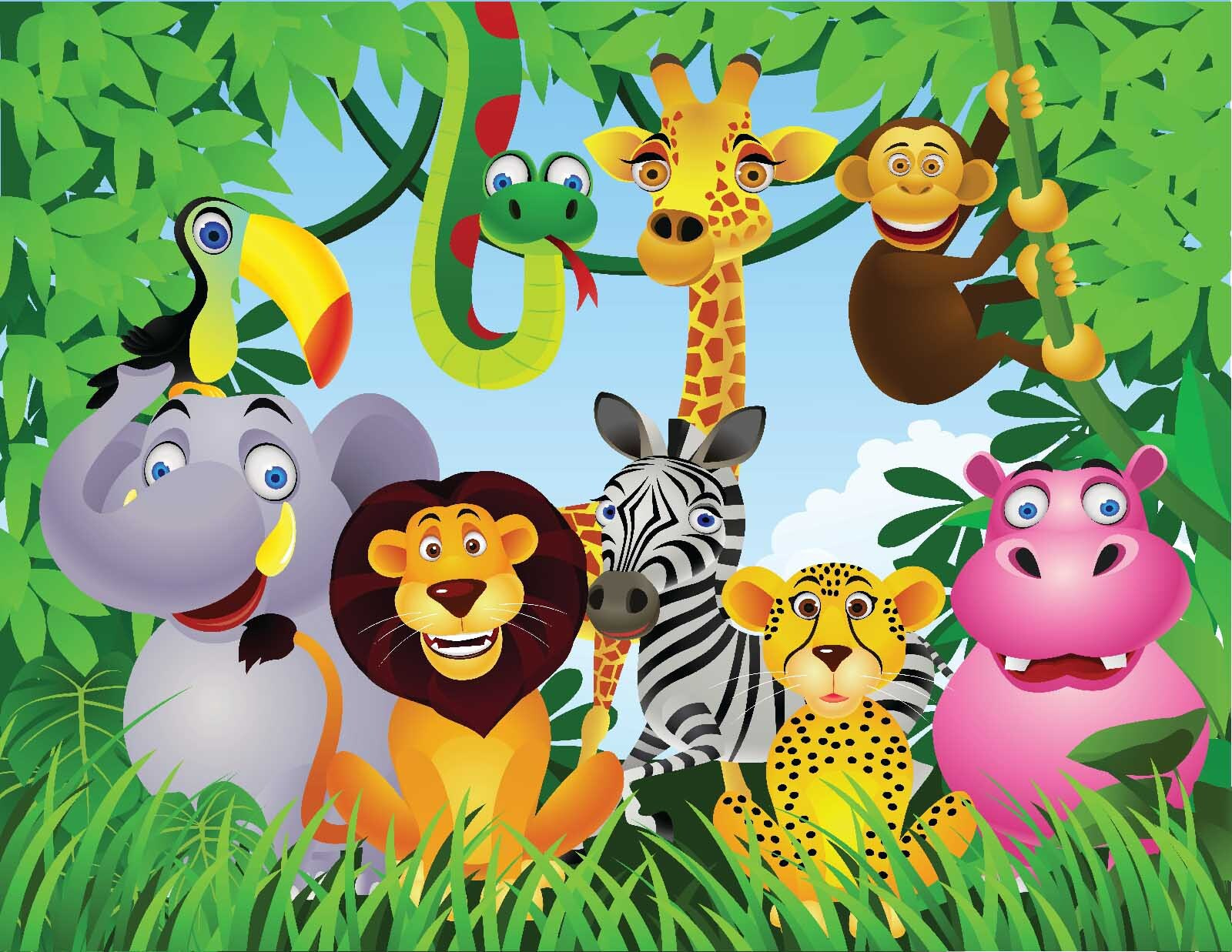 u53685p - Gruppe von Tieren im Dschungel - tegory