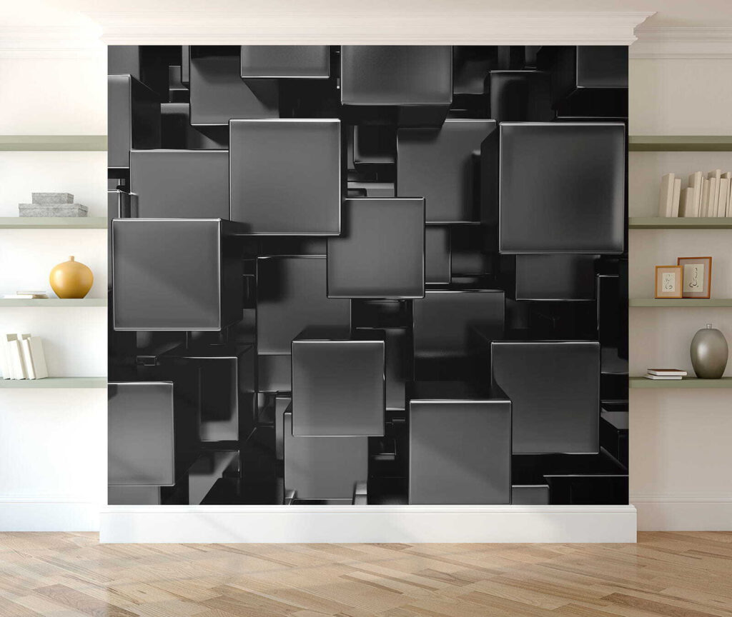 Group of black cubes