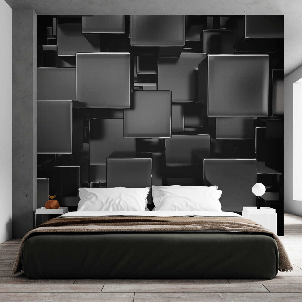 Group of black cubes