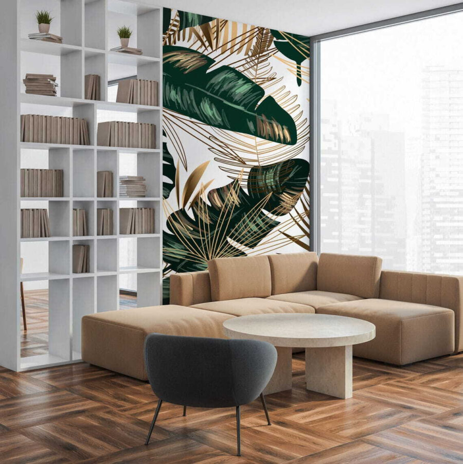 Üppige tropische Blätter in elegantem Design