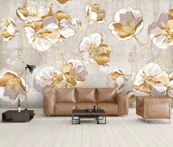 Elegantes florales Muster auf strukturiertem Hintergrund. Elegantes florales Muster auf strukturiertem Hintergrund.