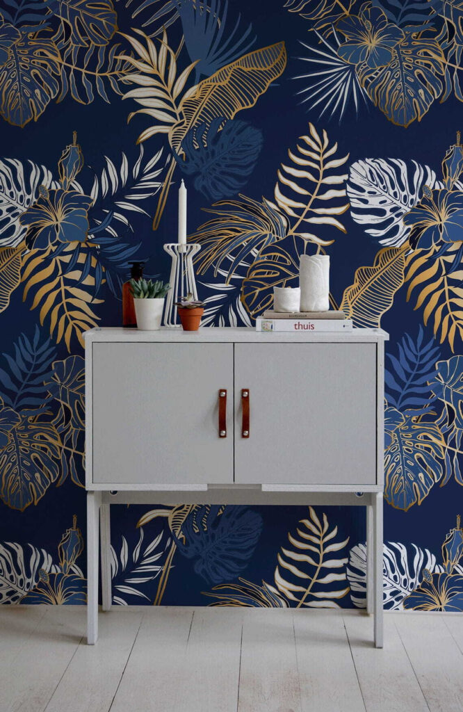 u53271pih1 666x1024 - Muster aus Blättern auf blauem Hintergrund - tegory