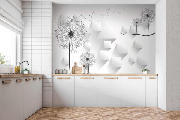 Löwenzahnblüten und ein weißer Hintergrund Löwenzahnblüten und ein weißer Hintergrund