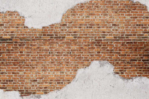 Backsteinmauer mit weißer Schicht Backsteinmauer mit weißer Schicht