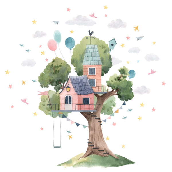 Aquarellmalerei eines Baumhauses u51254p 600x600 - Aquarellmalerei eines Baumhauses - tegory